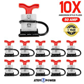 10x Anderson Style Plug Connectors 12 - 24V 50 Amp - Roxom Boat trailer Parts