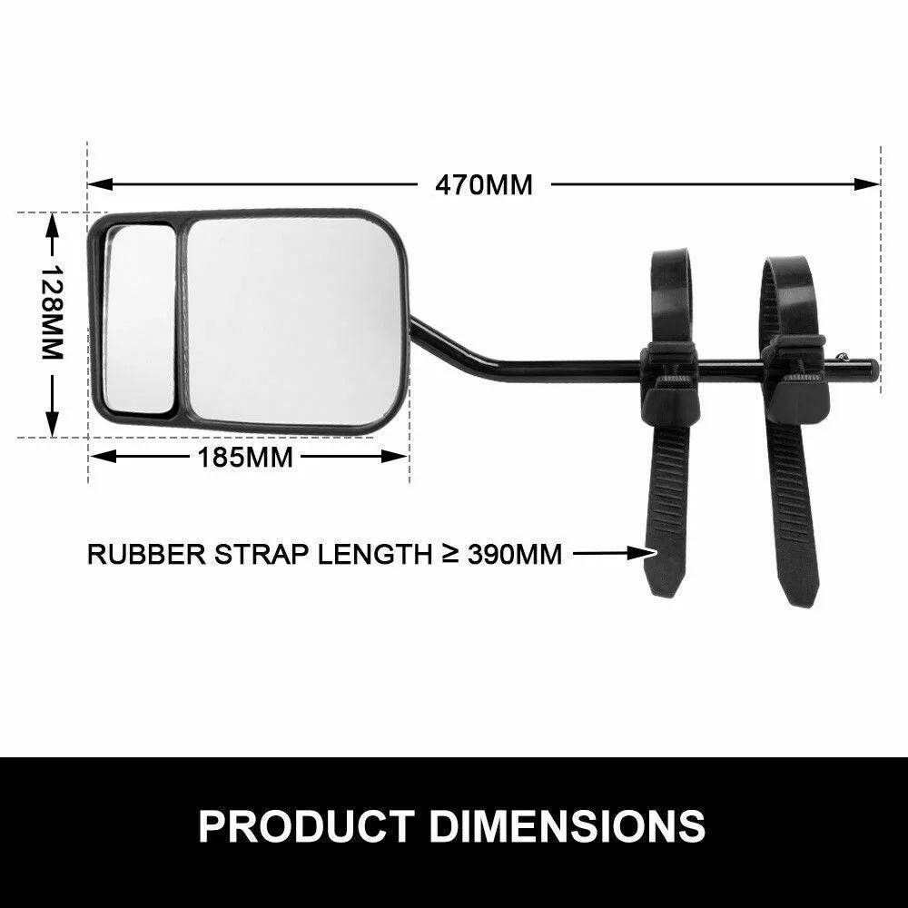 2x Towing Mirrors Pair Heavy Duty Multi Fit Clamp On - Roxom Boat trailer Parts