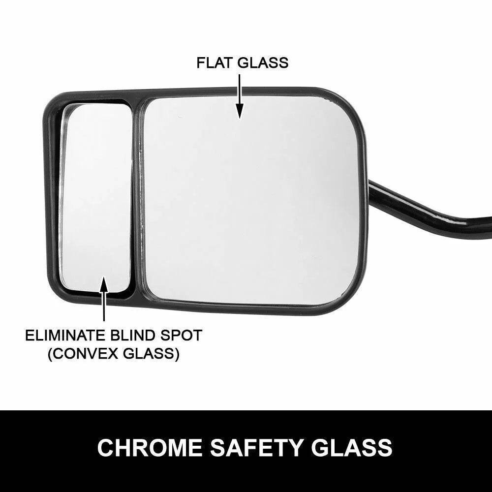 2x Towing Mirrors Pair Heavy Duty Multi Fit Clamp On - Roxom Boat trailer Parts