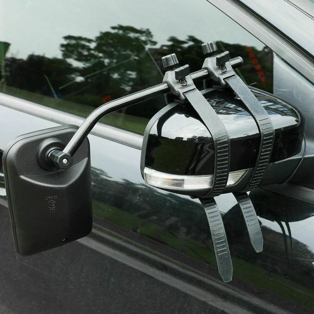 2x Towing Mirrors Pair Heavy Duty Multi Fit Clamp On - Roxom Boat trailer Parts
