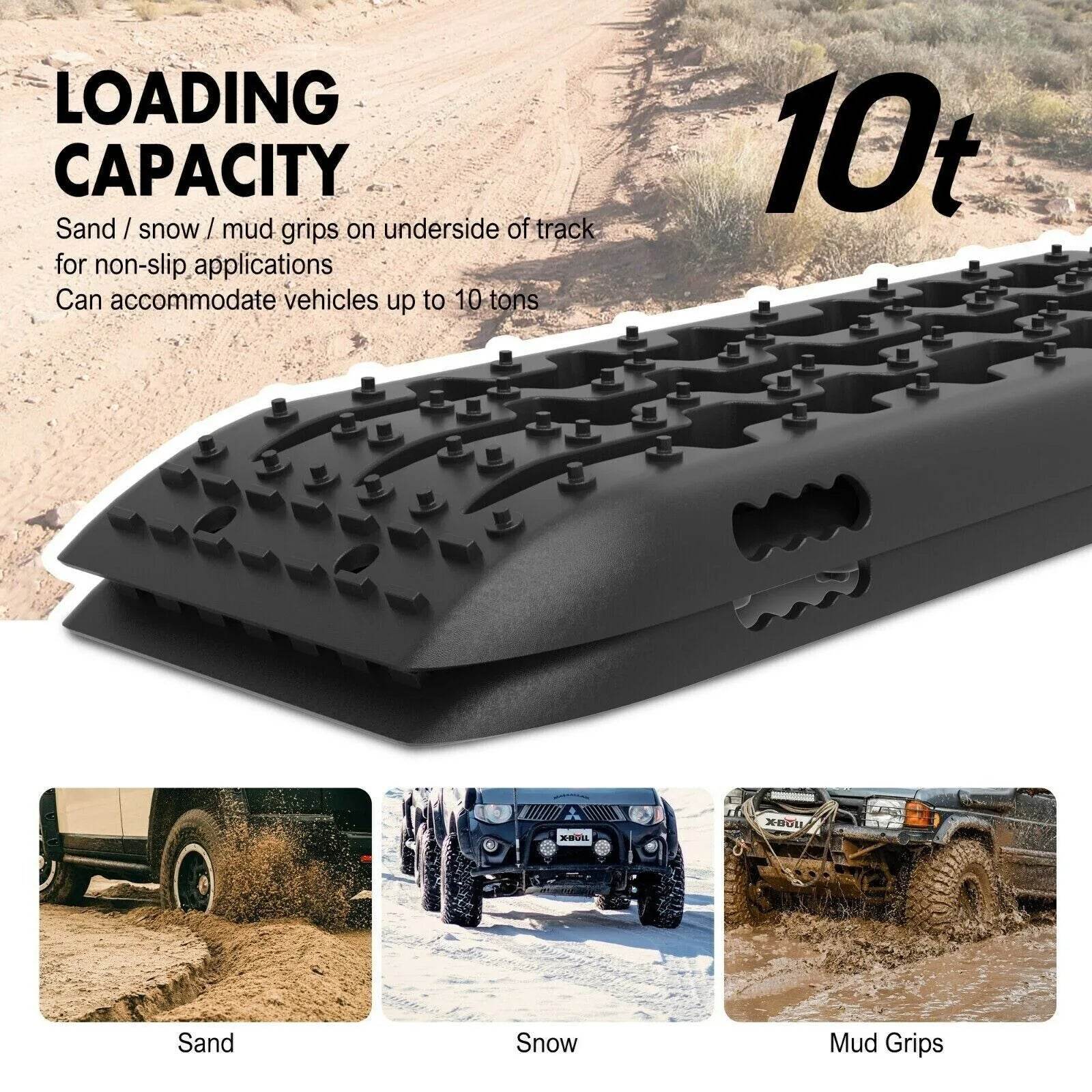 4WD Recovery Tracks Traction Boards 10T Black - Roxom Boat trailer Parts