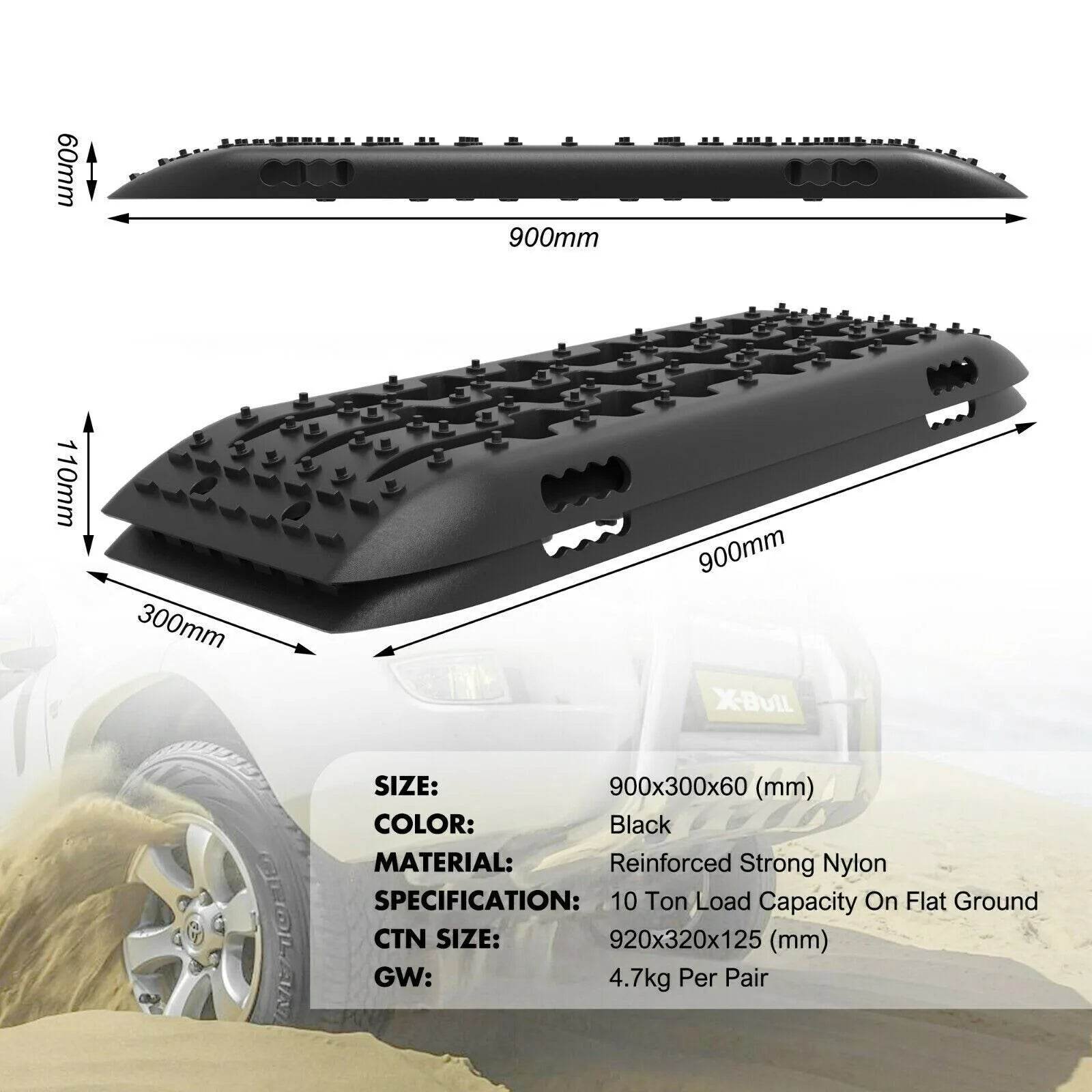 4WD Recovery Tracks Traction Boards 10T Black - Roxom Boat trailer Parts