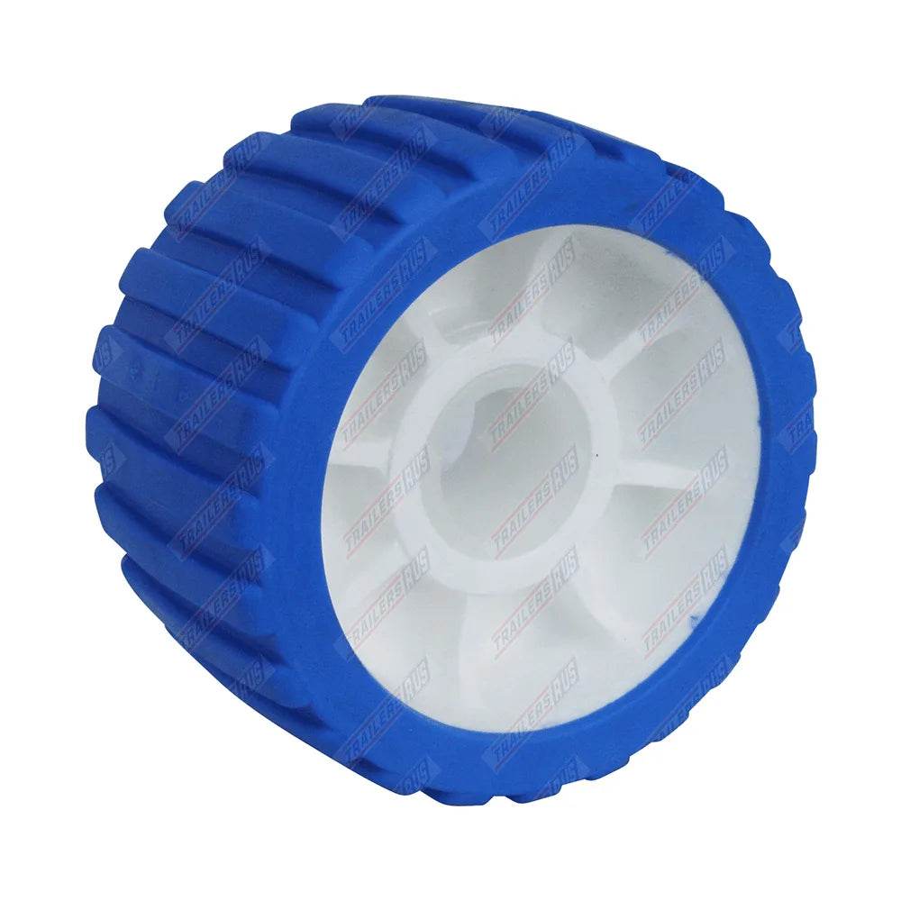 5 Inch Blue Wobble Rollers – Ribbed Blue - Roxom Boat trailer Parts