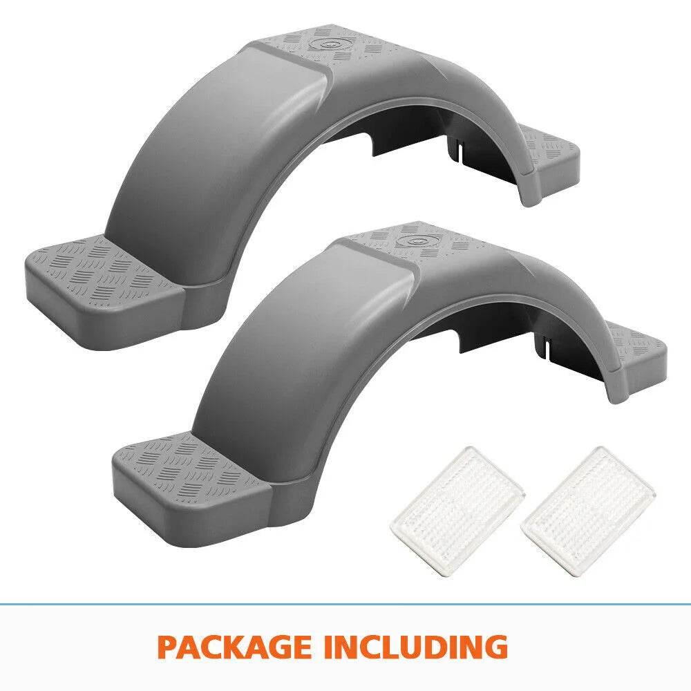 Boat Trailer Plastic Mudguards 13 14″ Wheels - Grey - Roxom Boat trailer Parts