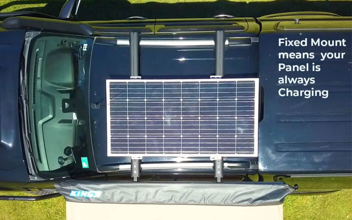 Adventure Kings 160 W Fixed Solar panel with mounting brackets - Roxom Boat trailer Parts