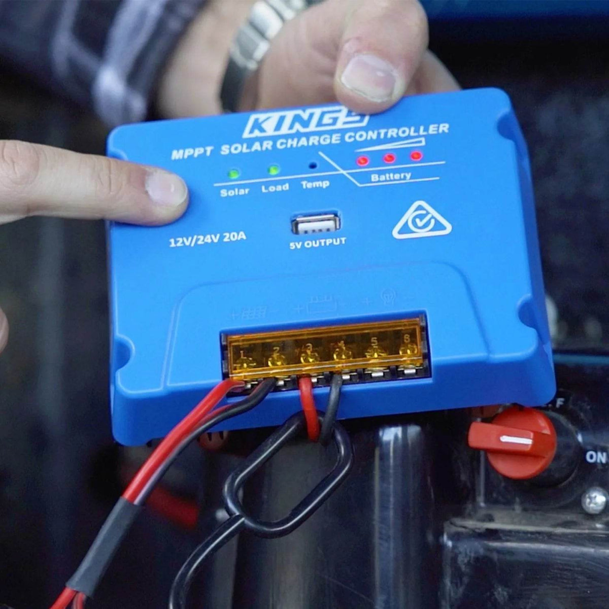 Adventure Kings 20A MPPT Solar Regulator USB Charging Power 4WD Caravan Control - Roxom Boat trailer Parts