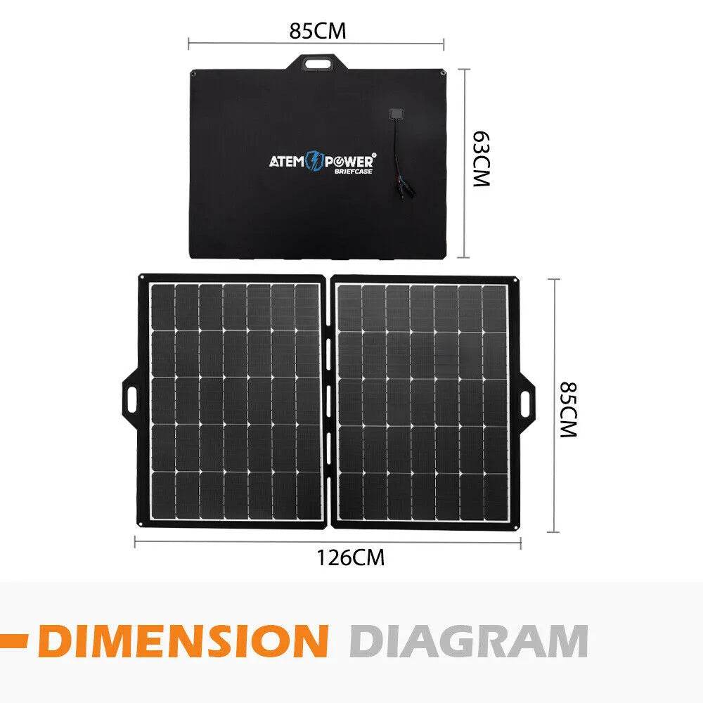 ATEM POWER 12V 250W Folding Solar Panel Blanket Kit Mono - Roxom Boat trailer Parts