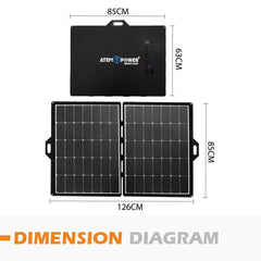 ATEM POWER 12V 250W Folding Solar Panel Blanket Kit Mono - Roxom Boat trailer Parts