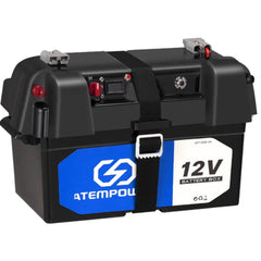 ATEM POWER Battery Box Portable 12V Deep Cycle AGM Universal Camping Large - Roxom Boat trailer Parts