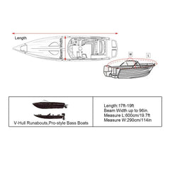 Heavy Duty Boat Cover Marine Grade Covers Protector 17-19ft - Roxom Boat trailer Parts