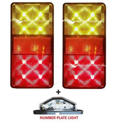 LED Boat Trailer Lights 80 x 150 with Number Plate Light - Roxom Boat trailer Parts
