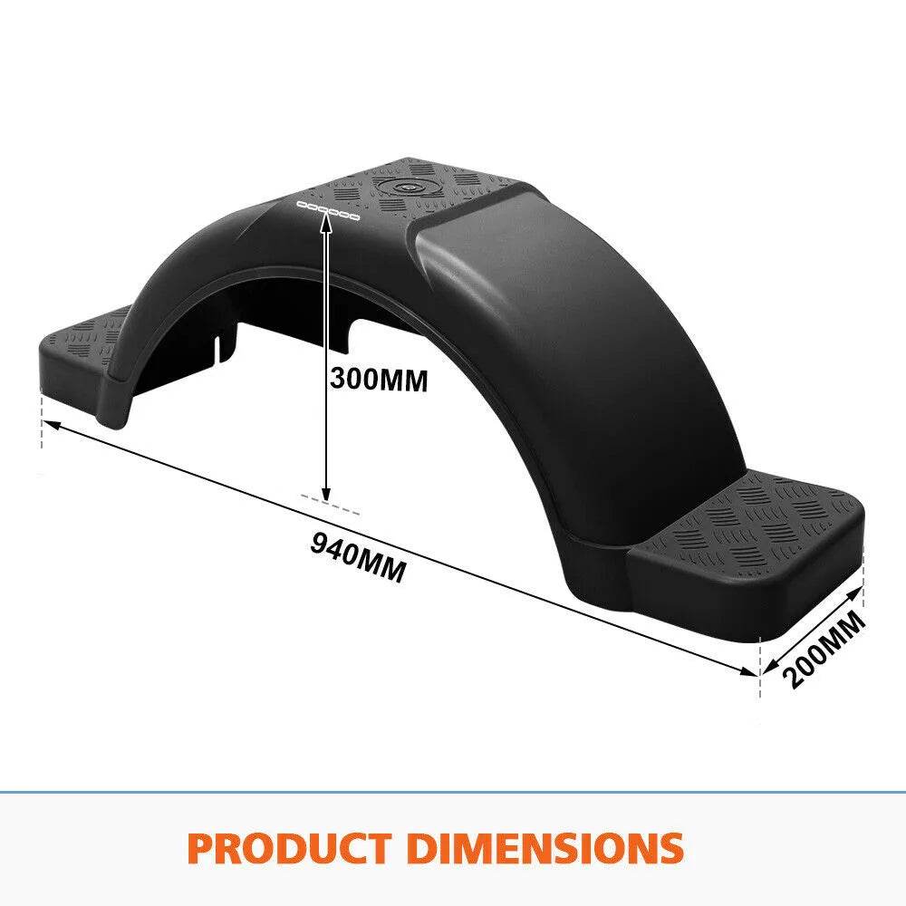 Boat Trailer Plastic Mudguards 13 14″ Wheels - Black - Roxom Boat trailer Parts