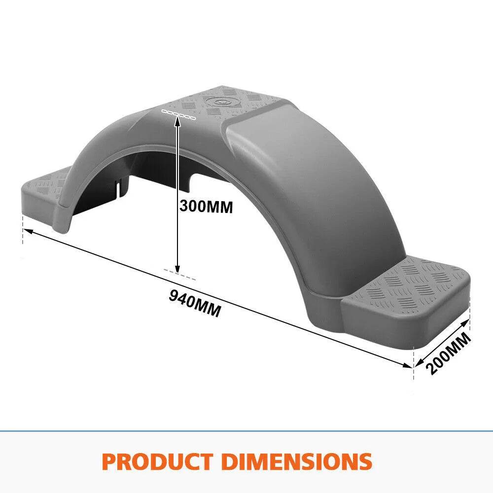 Boat Trailer Plastic Mudguards 13 14″ Wheels - Grey - Roxom Boat trailer Parts