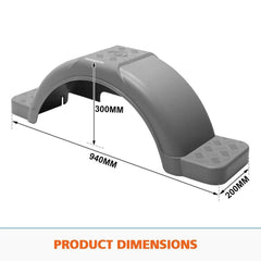 Boat Trailer Plastic Mudguards 13 14″ Wheels - Grey - Roxom Boat trailer Parts
