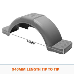 Boat Trailer Plastic Mudguards 13 14″ Wheels - Grey - Roxom Boat trailer Parts