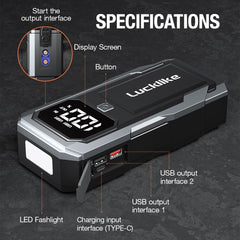 Car Battery Jump Starter - 6000A Peak - Roxom Boat trailer Parts