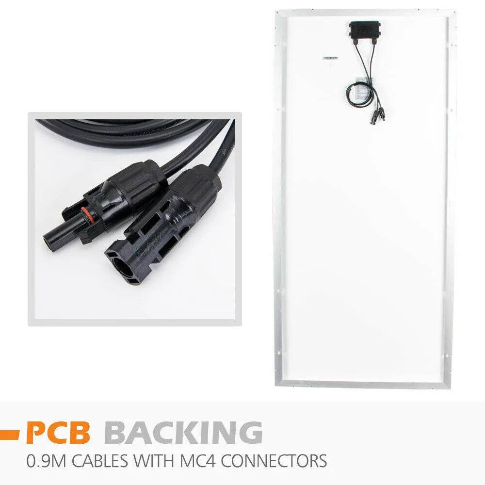 Caravan 12V 200W Mono Solar Panel Kit - Roxom Boat trailer Parts