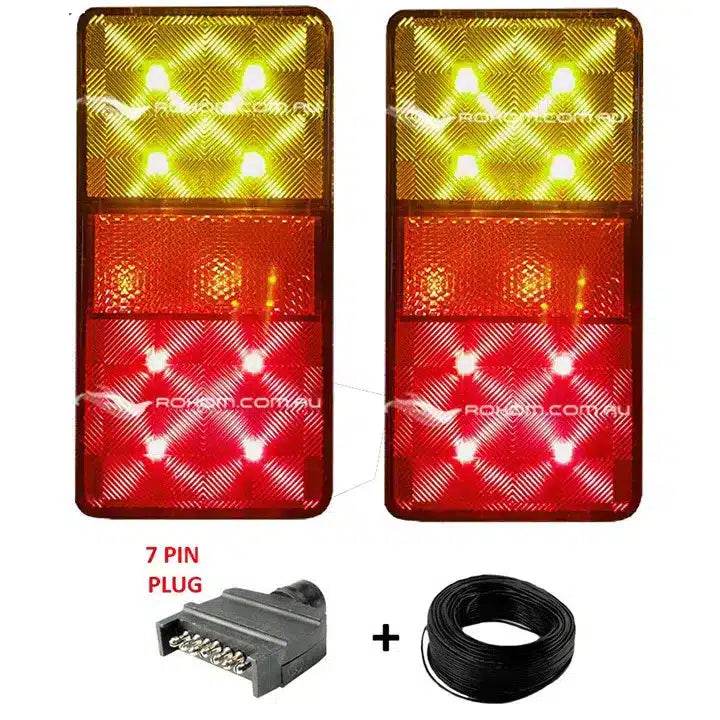 LED Boat Trailer Light Kit 80 x 150 Flat Plug - Roxom Boat trailer Parts