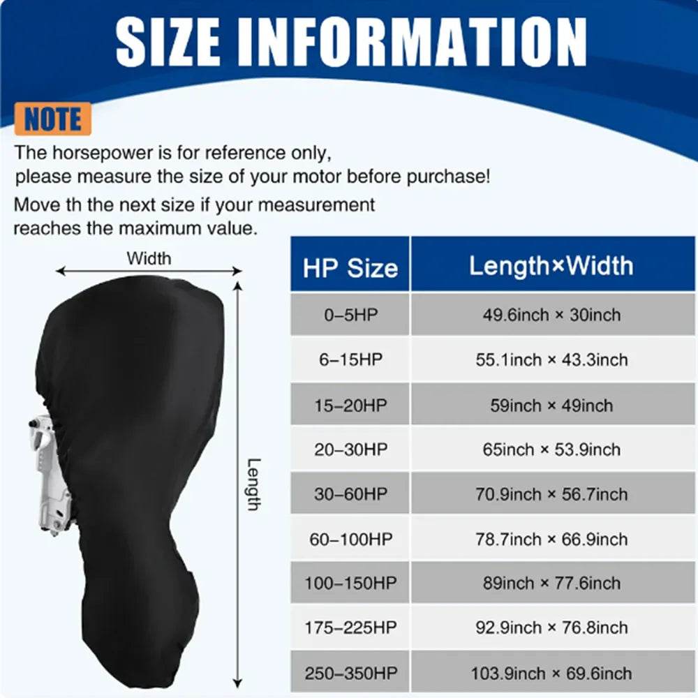 Outboard Motor Cover 420D Waterproof - Roxom Boat trailer Parts