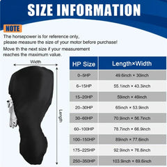 Outboard Motor Cover 420D Waterproof - Roxom Boat trailer Parts