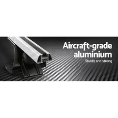 Universal Car Roof Racks Pod Aluminium Cross Bars Adjustable 145cm Silver - Roxom Boat trailer Parts
