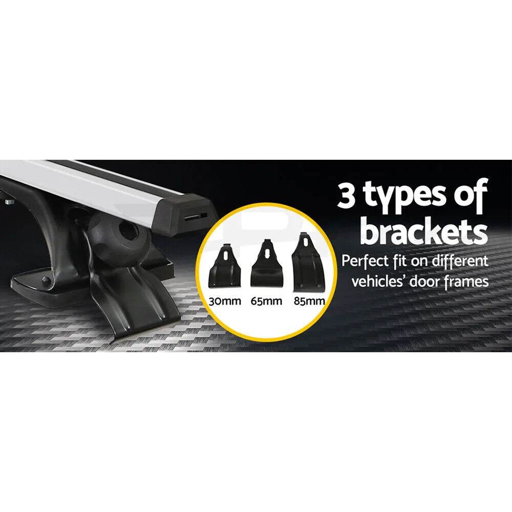 Universal Car Roof Racks Pod Aluminium Cross Bars Adjustable 145cm Silver - Roxom Boat trailer Parts