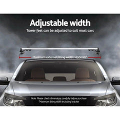 Universal Car Roof Racks Pod Aluminium Cross Bars Adjustable 145cm Silver - Roxom Boat trailer Parts