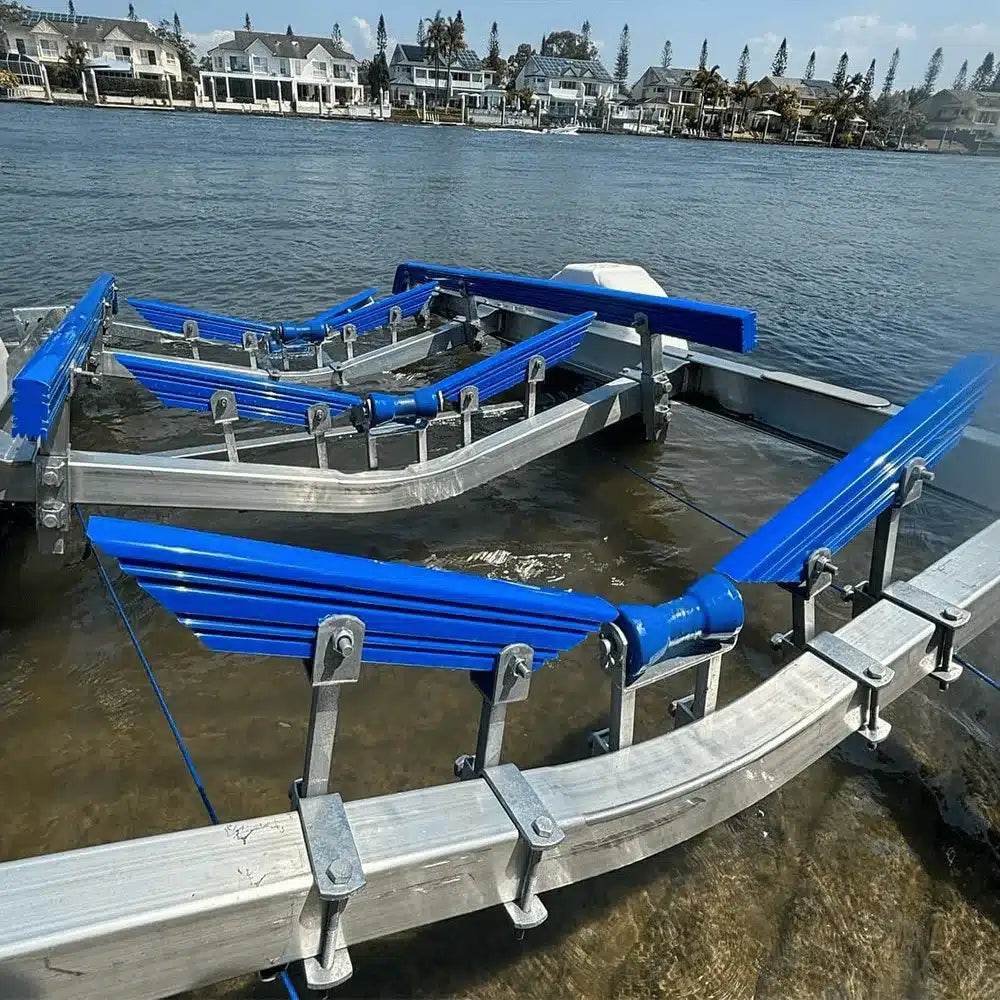 400mm Boat Trailer Glider Kit - Self Centering V Kit Blue - Roxom Boat trailer Parts