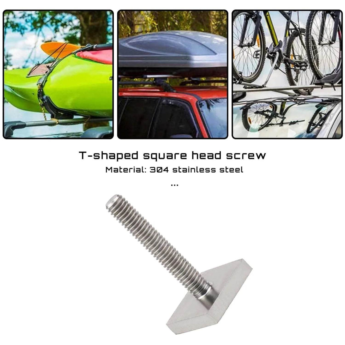 T - Track Adapter M6 X 35 Mm T - Bolts Stainless Steel 20x20mm - Roxom Boat trailer Parts