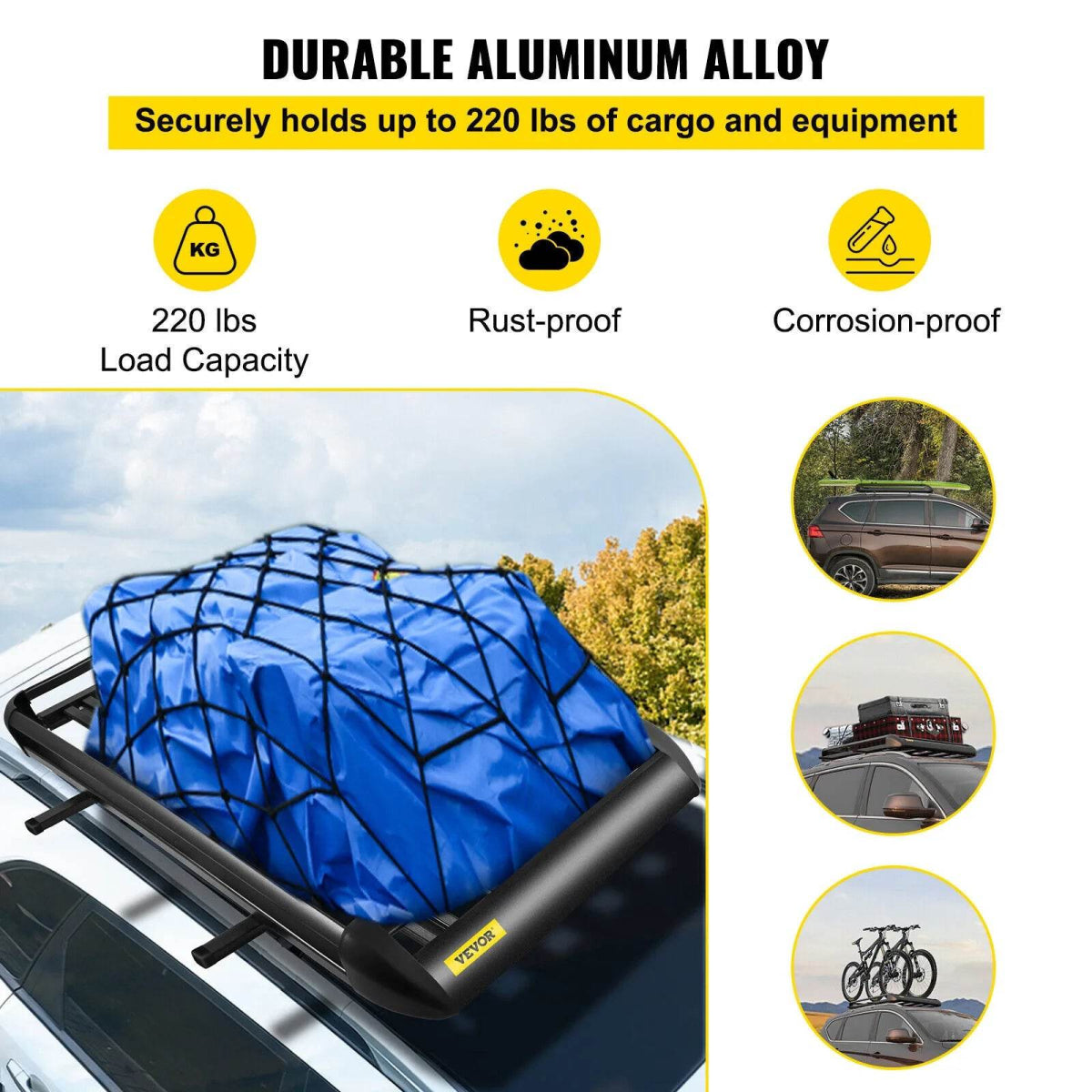 Universal 130cm Car 4WD 4x4 Roof Rack Basket - Roxom Boat trailer Parts