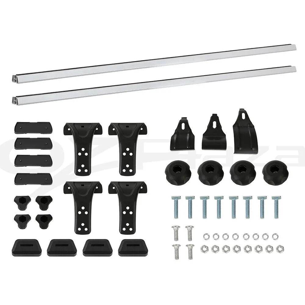 Universal Car Roof Racks Pod Aluminium Cross Bars Adjustable 145cm Silver - Roxom Boat trailer Parts
